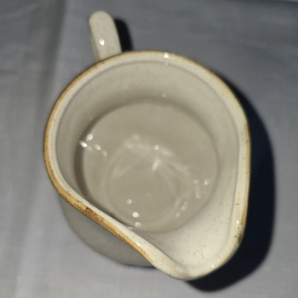Baroque Vintage Hearthside Stoneware Creamer Taupe Handle Cup Collectible
